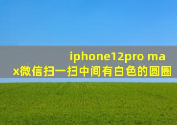 iphone12pro max微信扫一扫中间有白色的圆圈